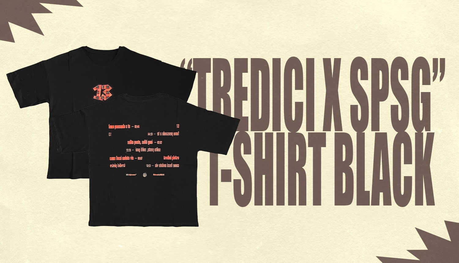 "TREDICI X SPSG" T-SHIRT BLACK Tredici Pietro