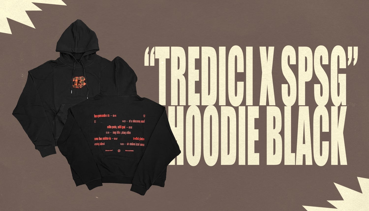 “TREDICI X SPSG” HOODIE BLACK Tredici Pietro