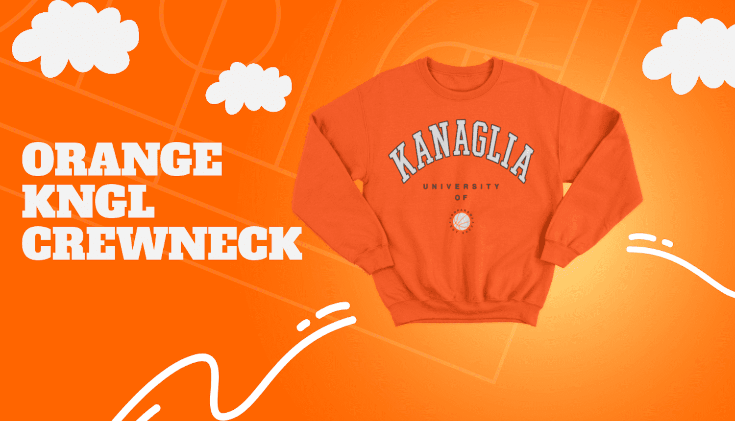 KNGL UNIVERSITY ORANGE CREWNECK DrefGold