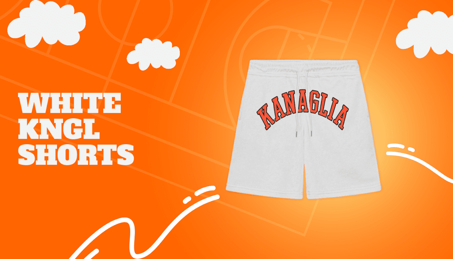 KNGL UNIVERSITY WHITE SHORTS DrefGold