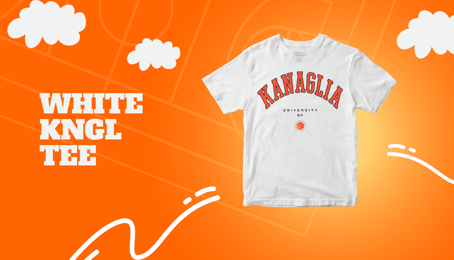 KNGL UNIVERSITY WHITE TEE DrefGold